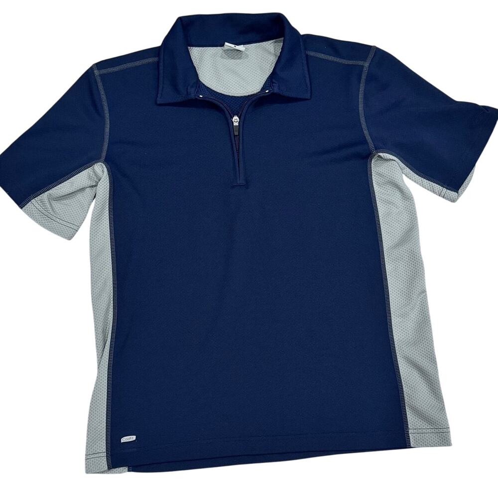 Alo Yoga CoolFit Quarter Zip Polo Men's M Mesh Colorblock